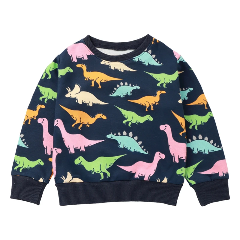 Spring Dinosaur Baby Boy Sweater Long Sleeve Cartoon Animal Cute Girl Clothes Fashion children Clothing Sports | Детская одежда и