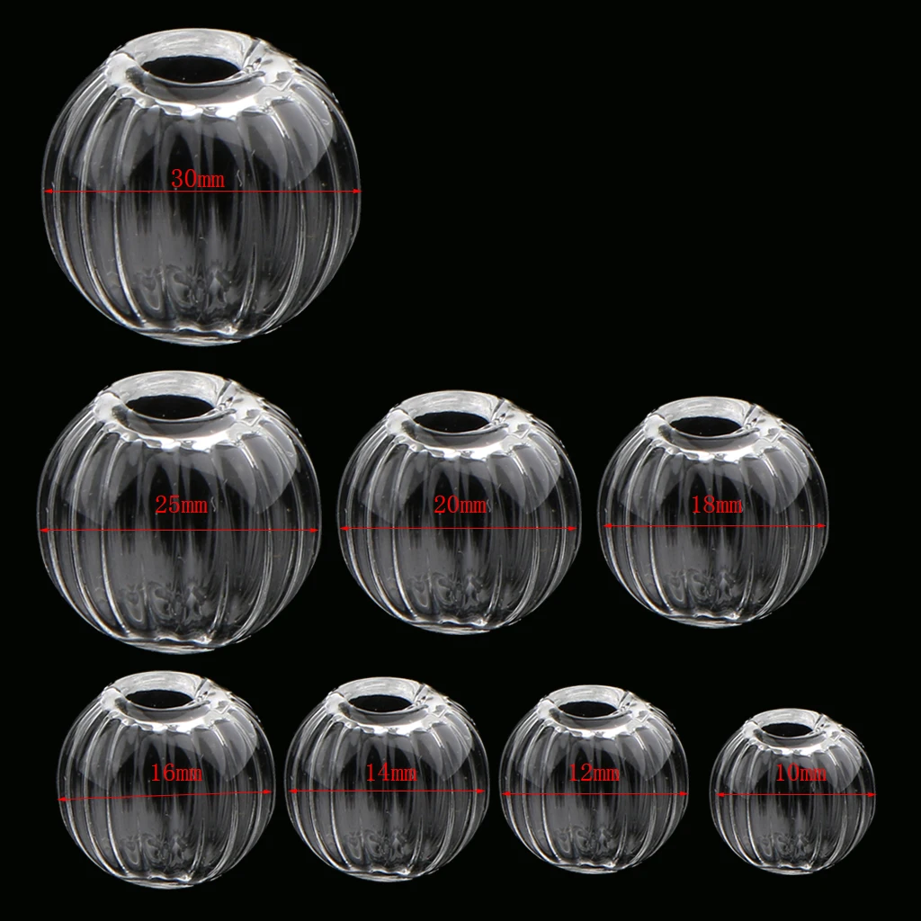 10 Pieces Clear Pumpkin Glass Globe Ball Bottle Wishing Charm Pendant DIY Jewelry Making 