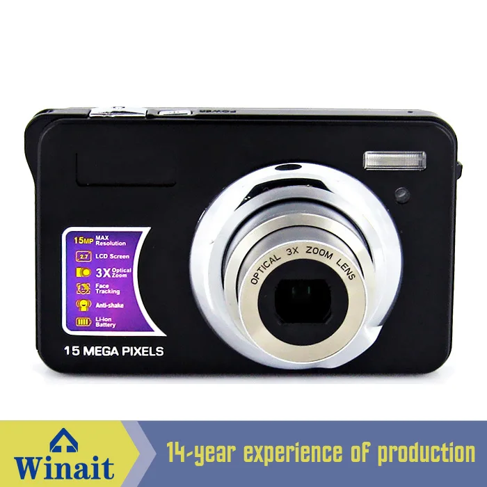 

2016 Hot sale Mini Digital Camera 3x optical zoom Digital Photo Frame 2.7 inch max 15MP COMS HD Resolution Video Recoding
