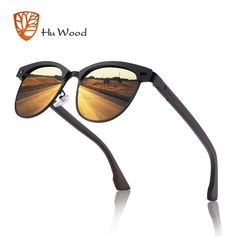 Женские поляризационные очки Hu Wood солнцезащитные кошачий глаз для вождения