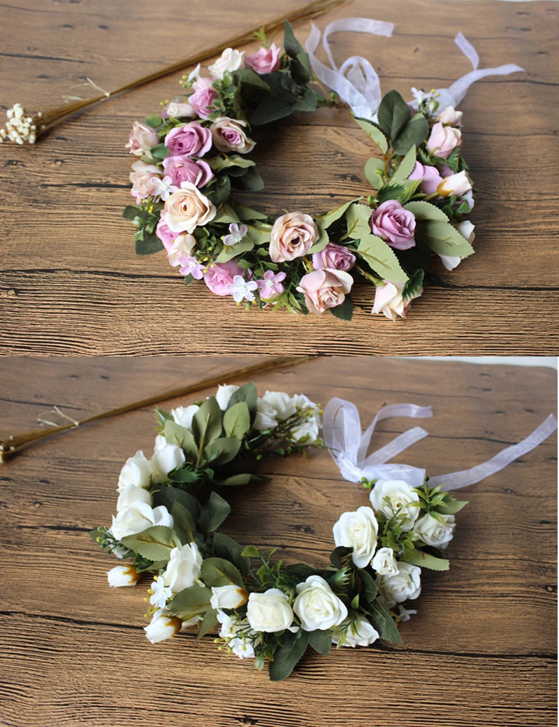New arrival romantic flower head garland Wreath hairwear bridal girl