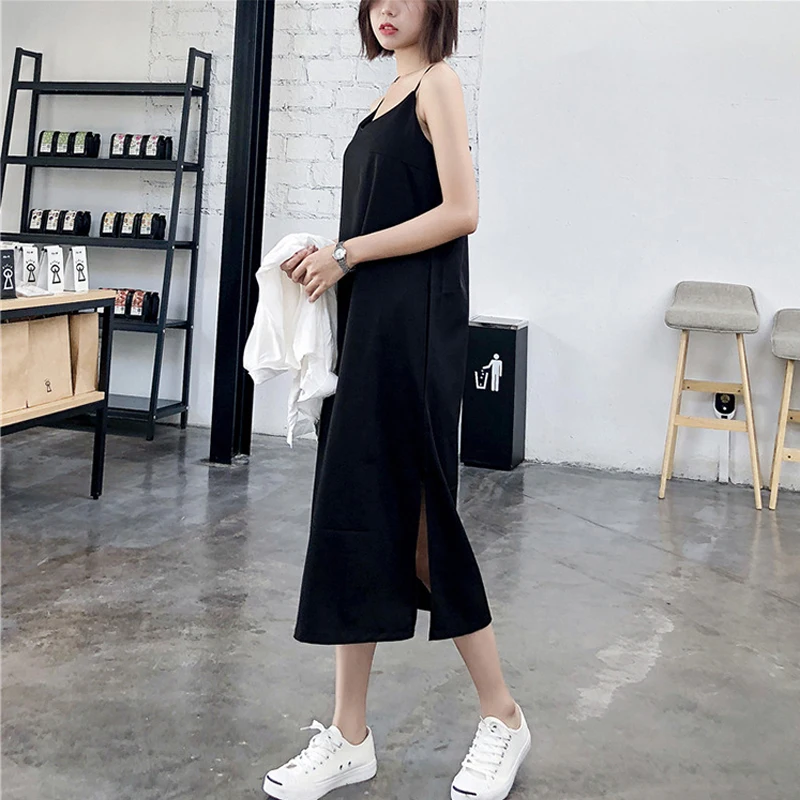 Sexy Women Maxi Dress Black Sling Dress Female Summer 2020 Sleeveless V-neck Vest Long Women Dresses swim suit coverups