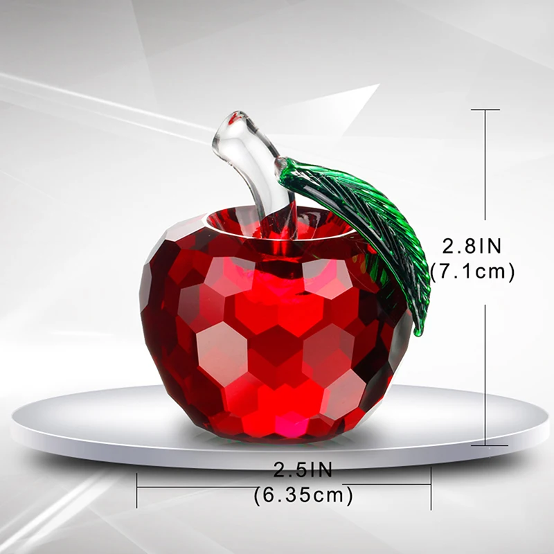 H& D Хрустальное яблоко пресс-папье мм художественное стекло яблоко Коллекционные фигурки лучшие для рождественских подарков домашний Свадебный декор