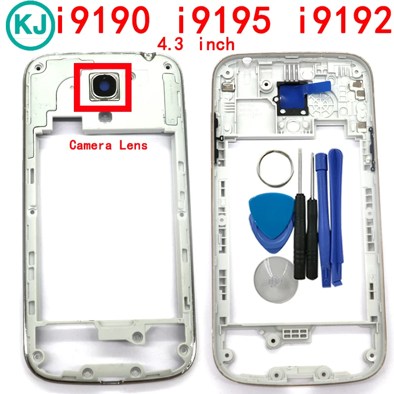 

New S4 Mini Middle Frame For Samsung Galaxy i9190 i9192 i9195 Mid Plate Bezel With Camera Lens