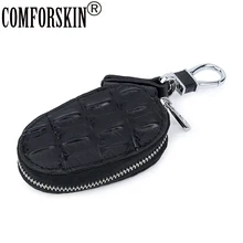 COMFORSKIN Ретро Чехол для автомобильного ключа из воловьей кожи, унисекс, многонациональный бренд, дизайнерский брелок для ключей, дизайнерские кошельки для путешествий