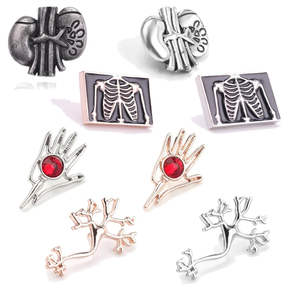 

Human organs Medical Pin Punk Jewelry Heart Skeleton Palm Artery Enamel Button Broochs for men women Coat shirt lapel Pins Gift