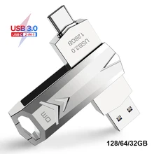 DM PD098 USB флеш-накопитель 3,0 USB C OTG Pendrive 32 64 128 ГБ для Xiaomi Redmi5 для samsung S9 Plus Note 9 карта памяти, Флеш накопитель