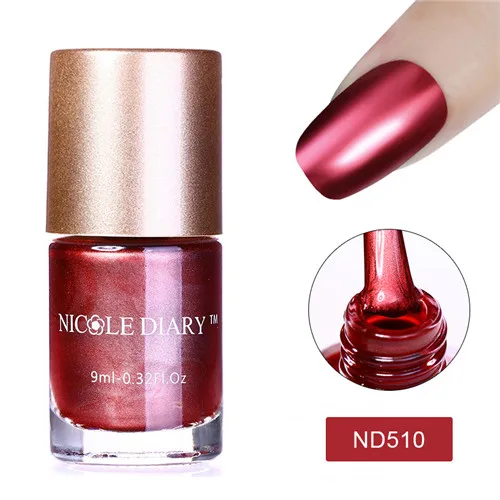 ND510 NICOLE DIARY 9 мл Лак для ногтей металлик зеркальный эффект красный синий зеленый черный лак для ногтей лак для нейл-арта Цвет для DIY - Цвет: ND510