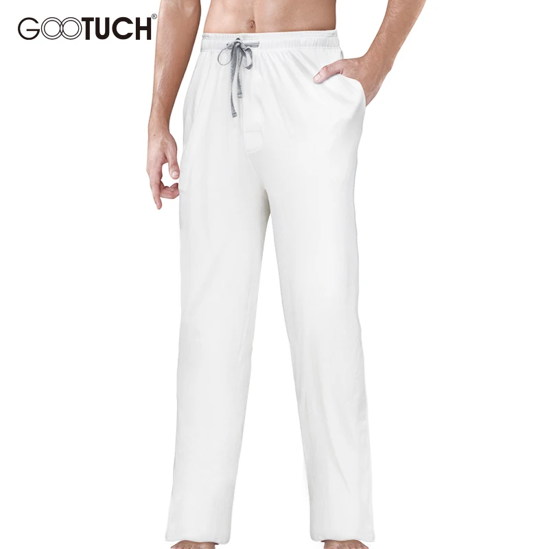Cena Plus rozmiar odzież domowa męskie bawełniane spodnie do spania Man String luźna piżama odzież do snu spodnie męskie solidne oddychające spodnie codzienne 2559