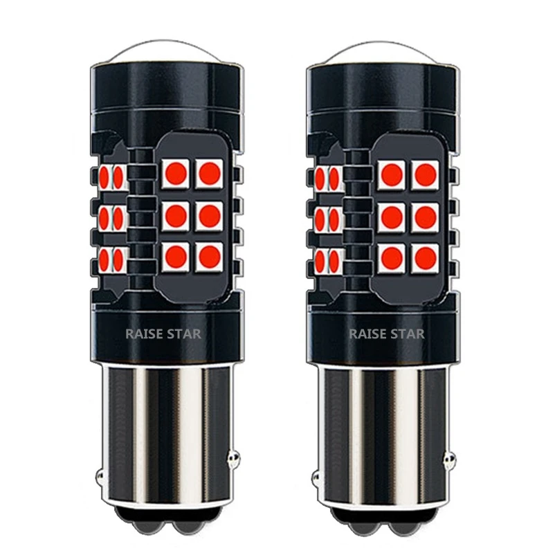 

2pcs 2018 NEW Strobe Flash 1157 BAY15D P21/5W Super Bright 1200Lm 3030 LED Car Tail Bulb Auto Brake Lights Fog Lamps Red White