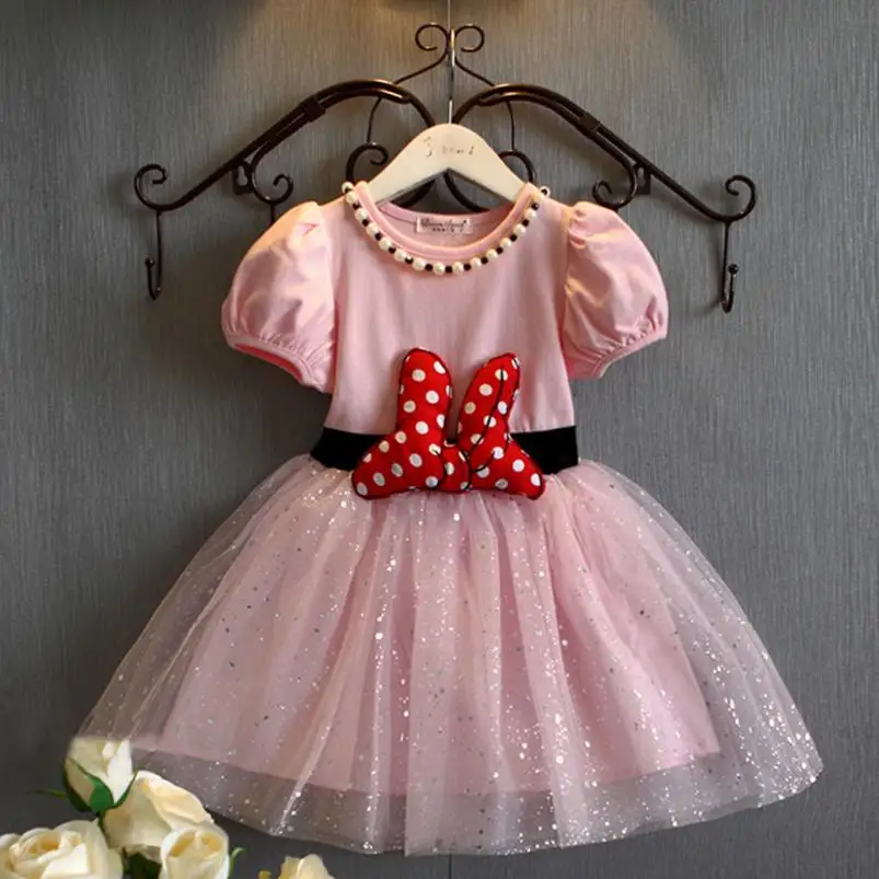 Коллекция года, vestidos mujer, летнее платье-пачка для малышей с рисунком Минни Маус вечерние костюмы принцессы для девочек на свадьбу Одежда для детей возрастом от 3 до 8 лет