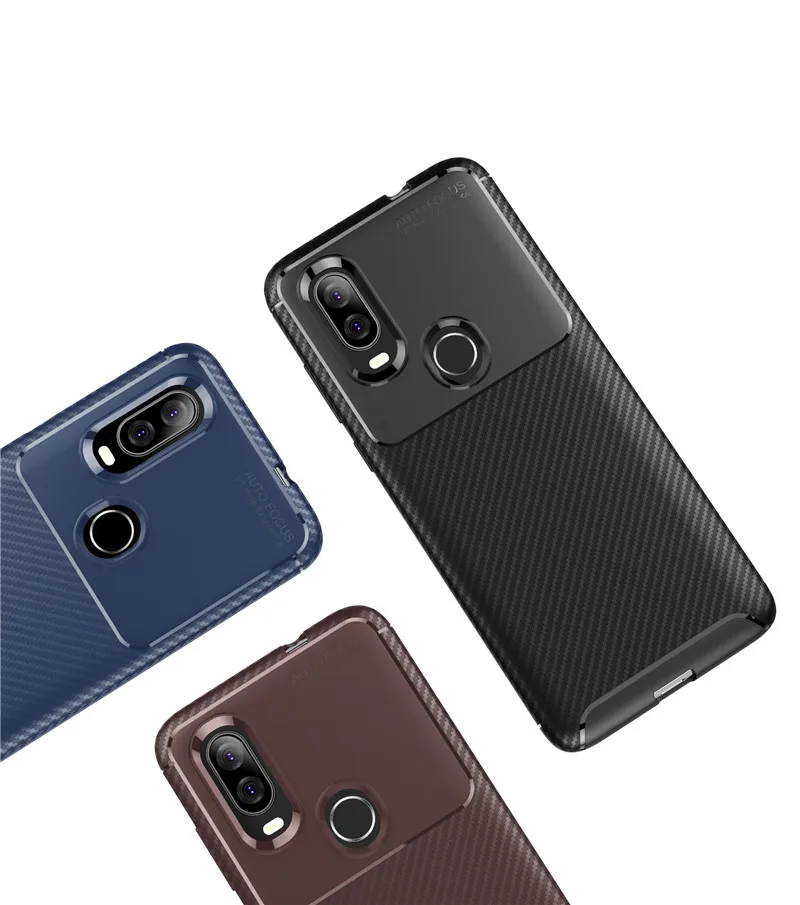 

For Moto One Vision Case Soft Silicone Carbon Fiber Textured Matte Back Shockproof Protective Cover Skin Case For One Vision