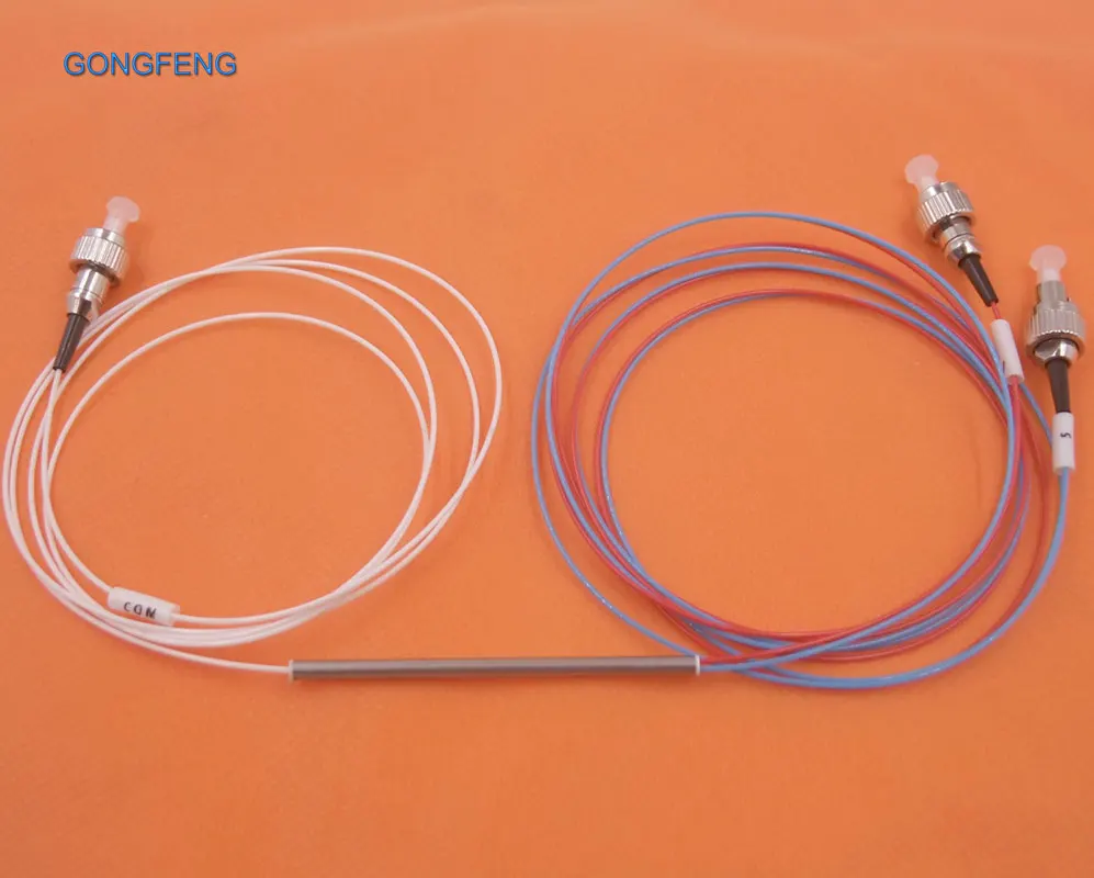 

10pcs New 0.9mm SM Steel Tube 1x2 Mini Blockless FC/PC 2 Ports Pull cone Fiber Optic PLC Splitter Wire harness Free shipping