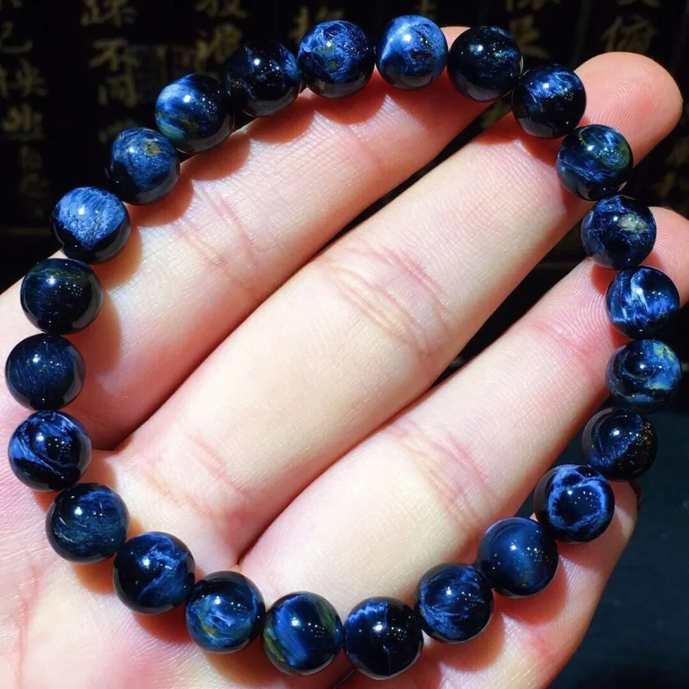 

Genuine Natural Pietersite Blue Gemstone Namibia Round Beads 8mm Woman Man Bracelets Healing Stone Drop Shipping AAAAA
