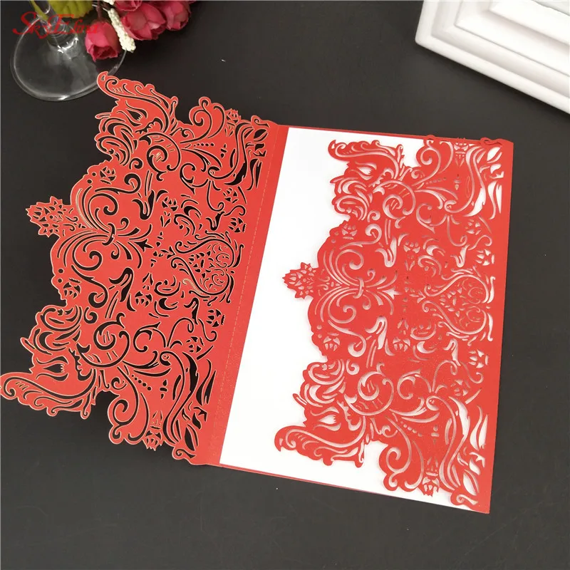 Us 6 0 30 Off 10pcs Sample Laser Cut Wedding Invitations Card Single Layer Blank Inside Pages Wedding Decorations Event Party Supplies 7z In Cards