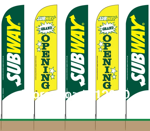 

Custom Feather Flags 360X85cm One side printing Flags with Ground spike (printing one side, other sided in a reverse image)