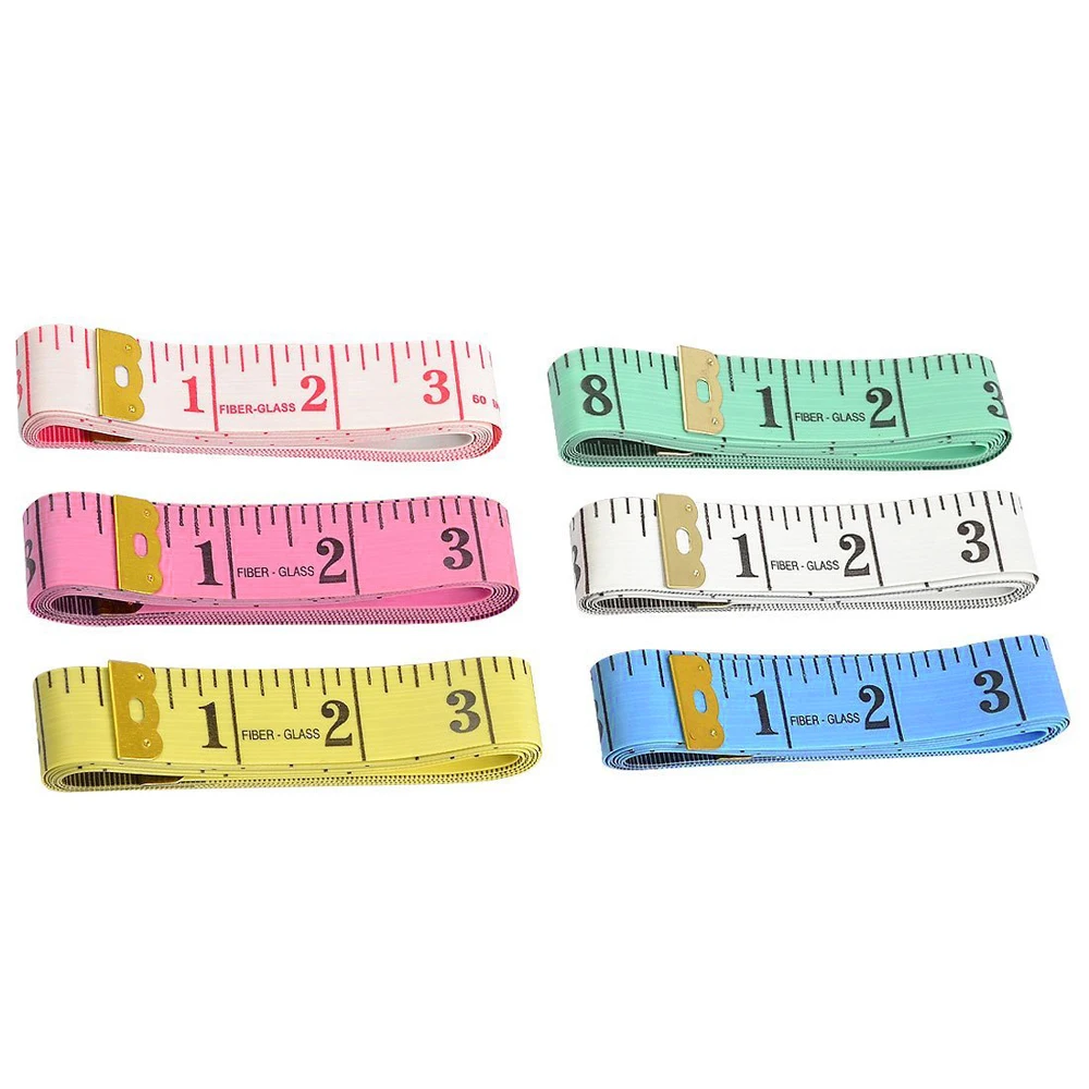 6 Pcs Colorful Seamstress Tailor Sewing Cloth Ruler Tape Measure 60