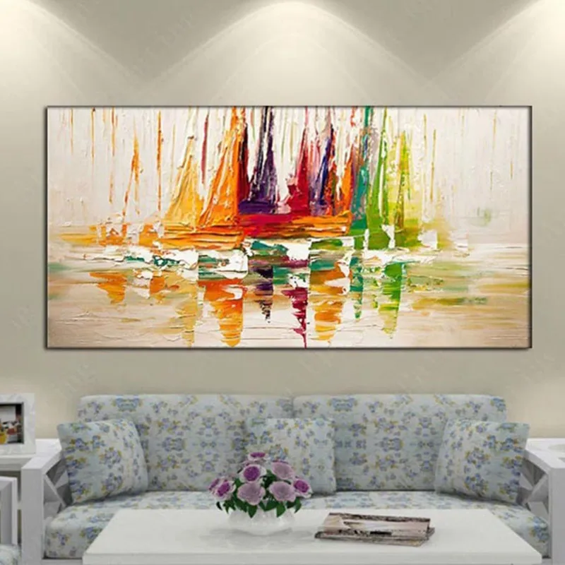 

Big size 100% Hand Painted 3D city oil Painting abstract Oil Painting On Canvas For Living Room Modern Abstract Wall Art Picture