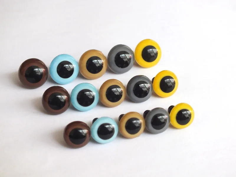 high quality!! 50pcsx 12mm/13.5mm/15mm Plastic Safety Eyes  Diy doll Toy Accessories--Can choose color and size