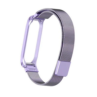 Магнитный металлический браслет для Xiaomi mi band 4, аксессуары для умных часов, браслеты из нержавеющей стали wirst для Xio mi, браслет 4, браслет - Цвет: Purple