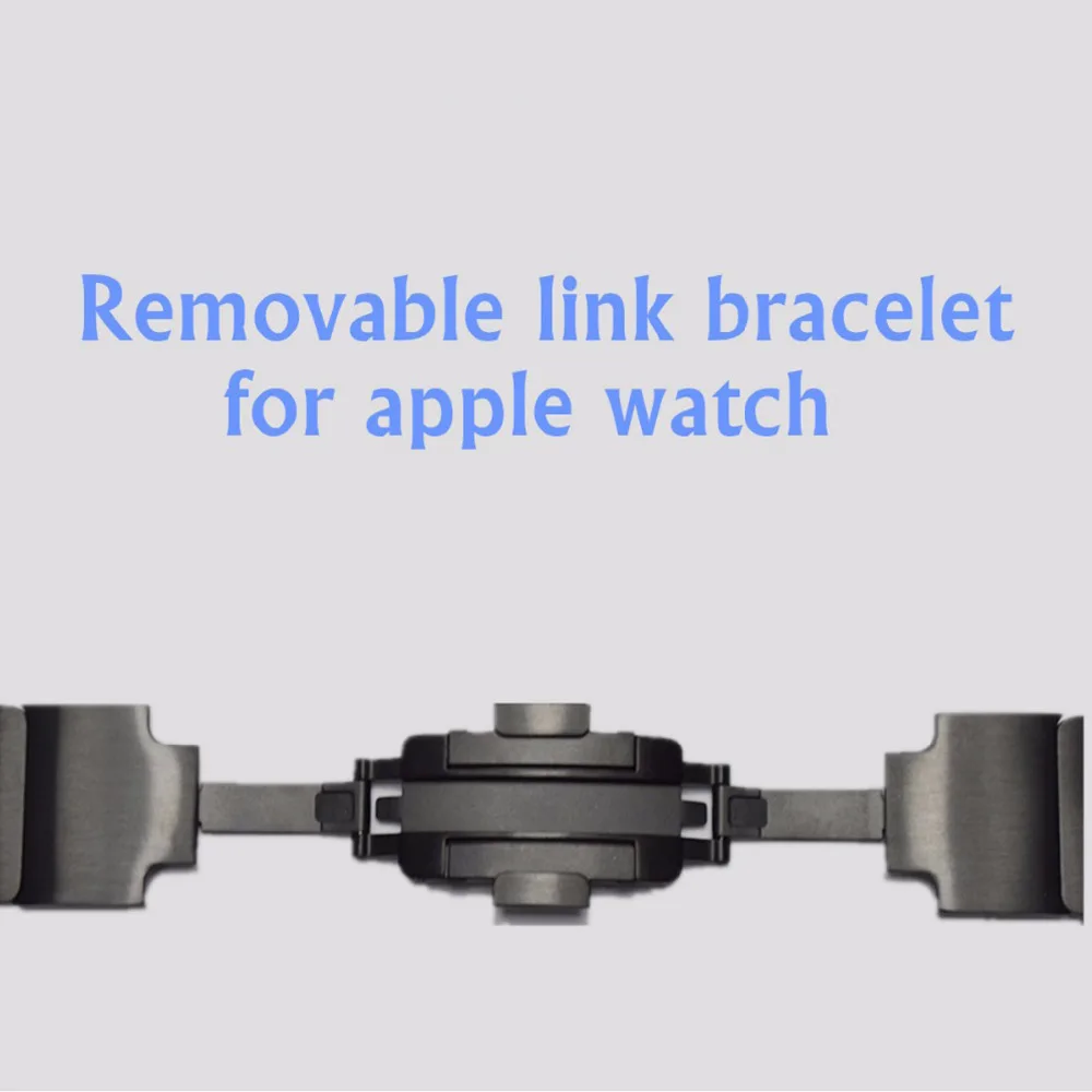 

Link Bracelet Strap for Apple Watch 3/2/1 42mm 38mm band Stainless Steel metal black bracelet wrist watchband for iwatch 3/2/1