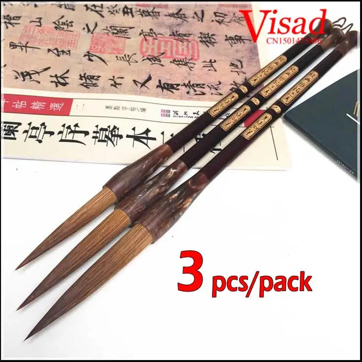 3 pcs/pack Chinese Calligraphy Brushes Pen long NIB medium regular