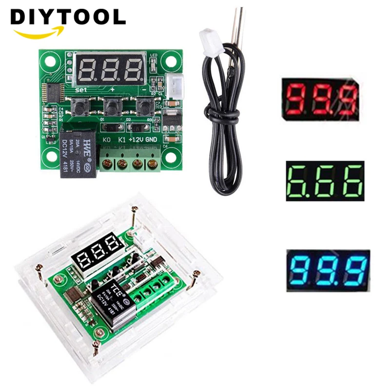 

W1209 DC 12V LED Digital Thermostat Temperature Control Thermometer Thermo Controller Switch Module + NTC Sensor