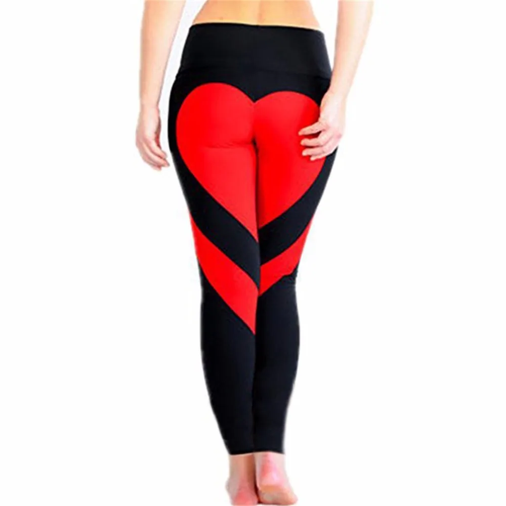 CROSS1946 Sexy Woman Heart-shaped Yoga Pants Fitness Hips Push Up Leggings Sport Running Tight High Waist Pants Gym Leggings 