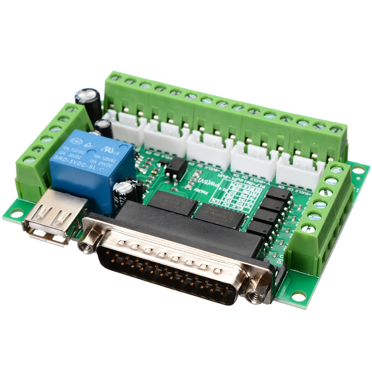 1Pcs 5 Axis CNC Breakout Board For Stepper Driver Controller MACH3 CNC Router Board Parallel Port Control