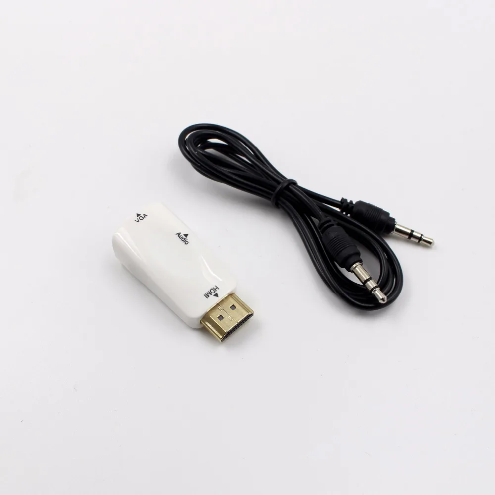 Адаптер HDMI в VGA конвертер с аудиокабелем поддержка HD 1080P для ПК ноутбука розничная