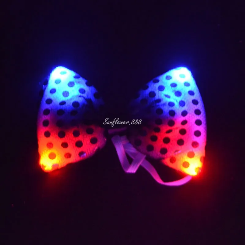 

Women Girl Kids Light Flashing Bow Tie LED Fun Sequin Necktie Bowtie Fancy Dress Cosplay Costume Accessories Halloween Christmas