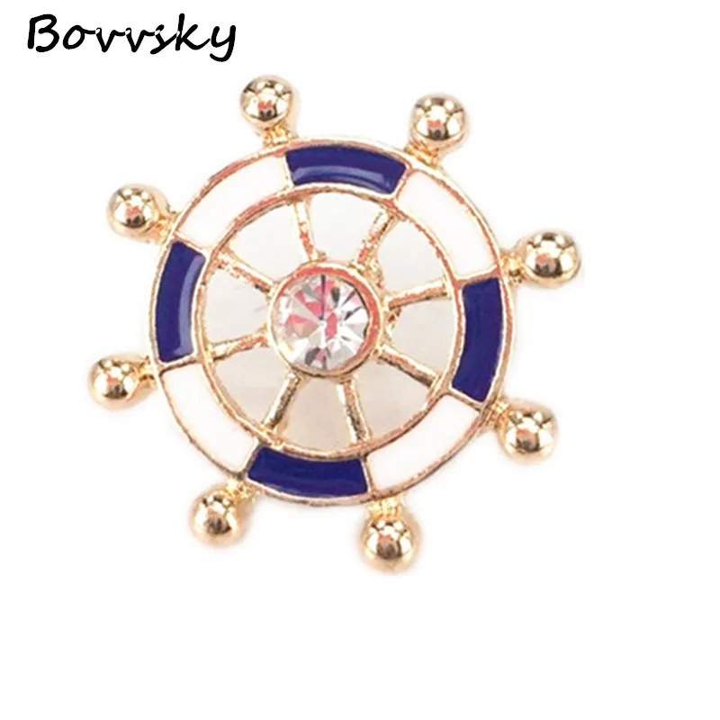 

Bovvsky Classic Boat thallium Shape Brooches Pin For Men Striking Rudder brooch mini button pin Jewelry Gift Wholesale