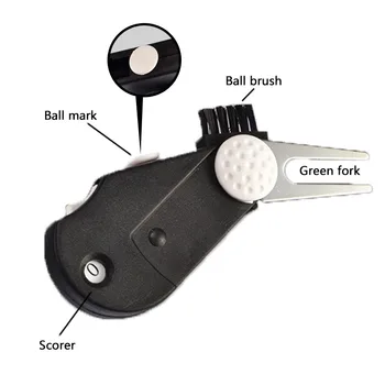 

Golf Brush Divot Tool Pitch Groove Cleaner Ball Marker Putting Green Fork with Score Indicator Golf Training Aids Multi-tools