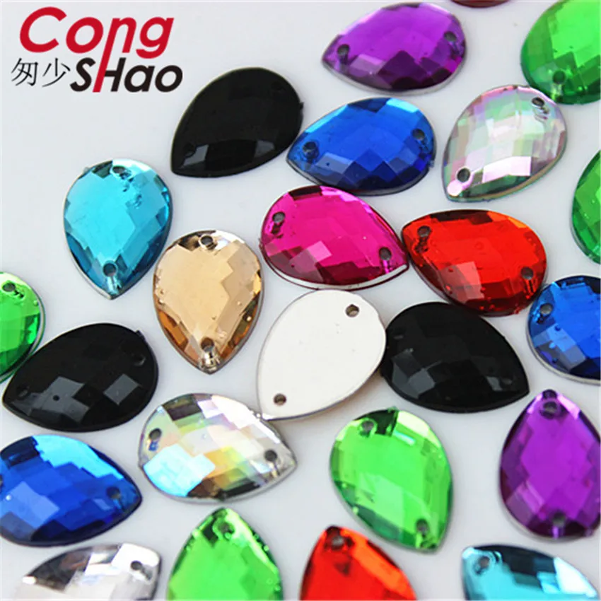 Цветные акриловые стразы Cong Shao ZZ601 с плоской задней стороной 50 шт. 10*14 мм Отделка