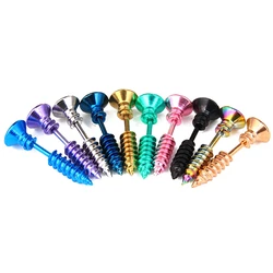 High Quality New Arrival Fashion Unisex Stainless Steel Screw Stud Earring Punk Style Earring