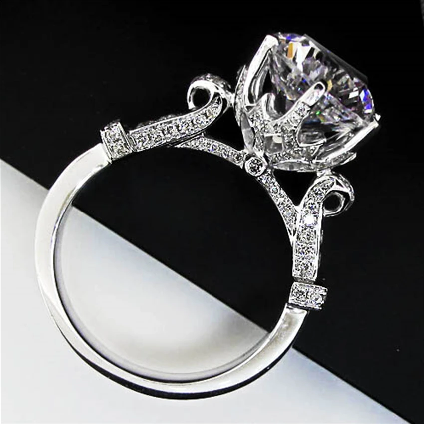 Schwungvoll 5Ct 11 мм Тест Положительный Moissanite бриллиантовое кольцо тест положительная
