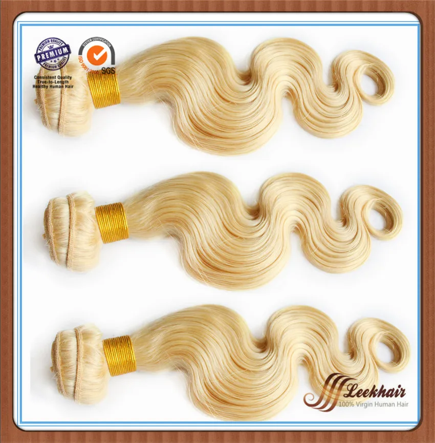 

Queen Hair Products 7A Brazilian Body Wave Light Blonde 613# Brazilian Virgin Remy Hair 3 Bundles 100% Unprocessed Human Hair
