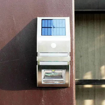 

LED Solar light Sensor lamp Solar panel Charging Sunshine little Wall Ourdoor Deco light Stainless steel