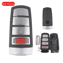 Keyecu Замена дистанционного ключа автомобиля чехол Fob 3+ 1 кнопка для Фольксваген Magotan Passat и CC 2005-2010