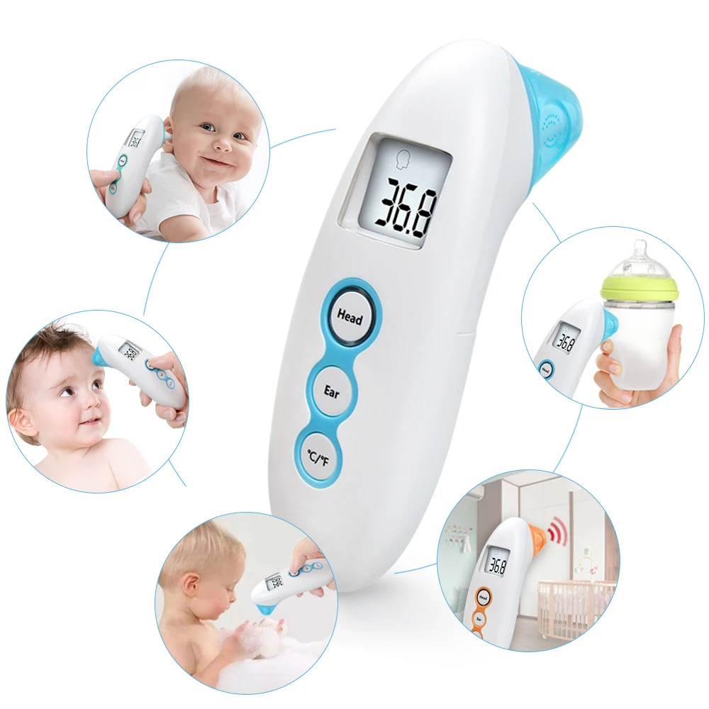 ELERA Инфракрасный цифровой термометр для лба и ушей для детей и взрослых с сигнализацией температуры двухрежимный Бесконтактный lcd Termometro