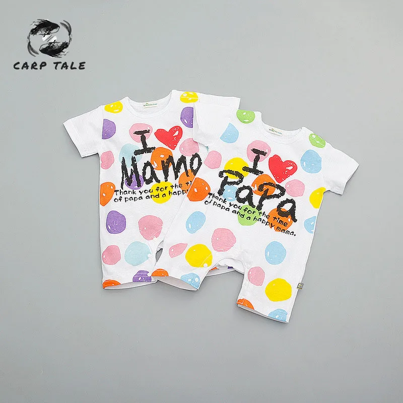 

Baby boy girl cotton tights I love dad baby jumpsuit sleeveless love print onesies baby baby tights newborn clothing 2019 new