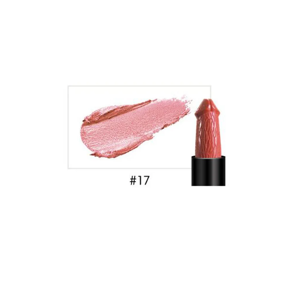 20 Colors Penis Shape Lips Makeup Lipstick Mushroom Long Lasting Moisture Cosmetic Lipstick red Lip matte lipstick waterproof - Цвет: BLEC-17