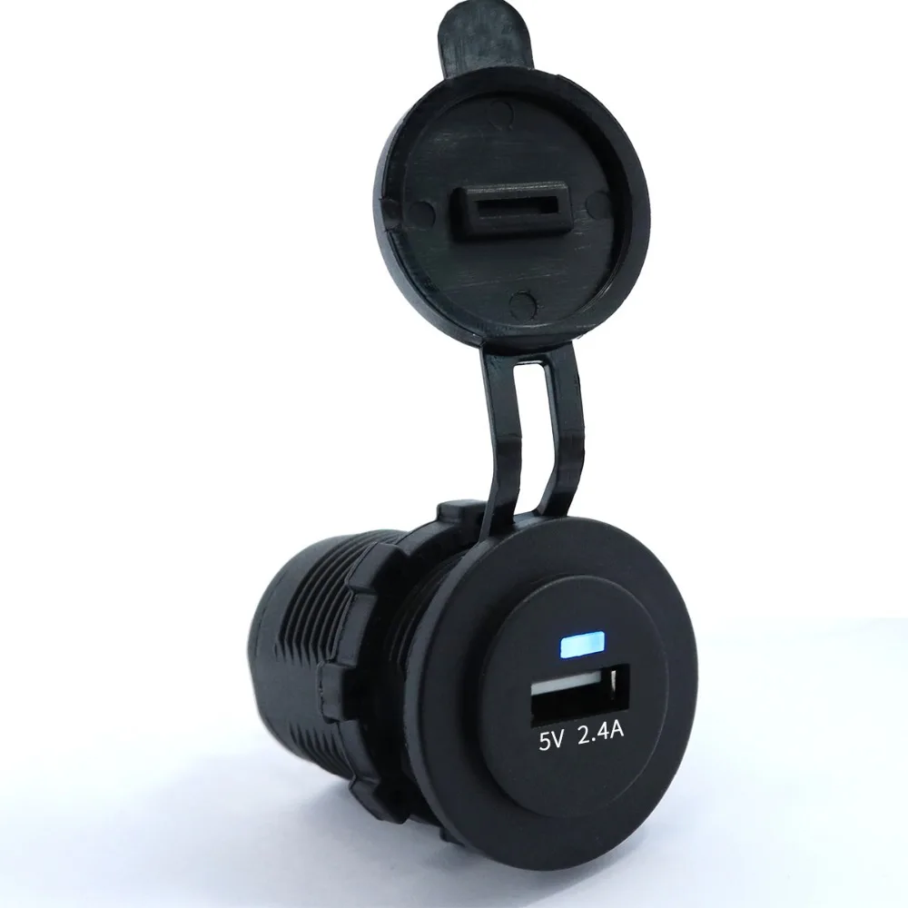

12V/24 Dual USB Voltmeter Car Cigarette Lighter Charger Power Adapter Outlet Waterproof Cigarette Lighter Single Hole USB