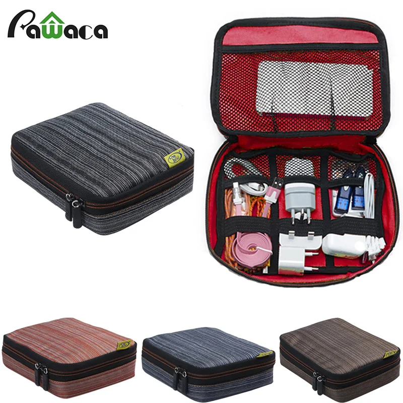 Portable Travel Waterproof USB Cable Storage Bag electronic accessories Organizer Devices
