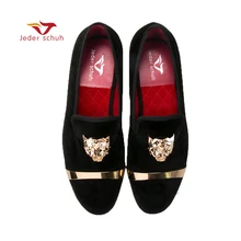 Новые модные мужские лоферы ручной работы для вечеринки и свадьбы, мужские бархатные туфли с золотой пряжкой и тигром, Мужские модельные туфли на плоской подошве