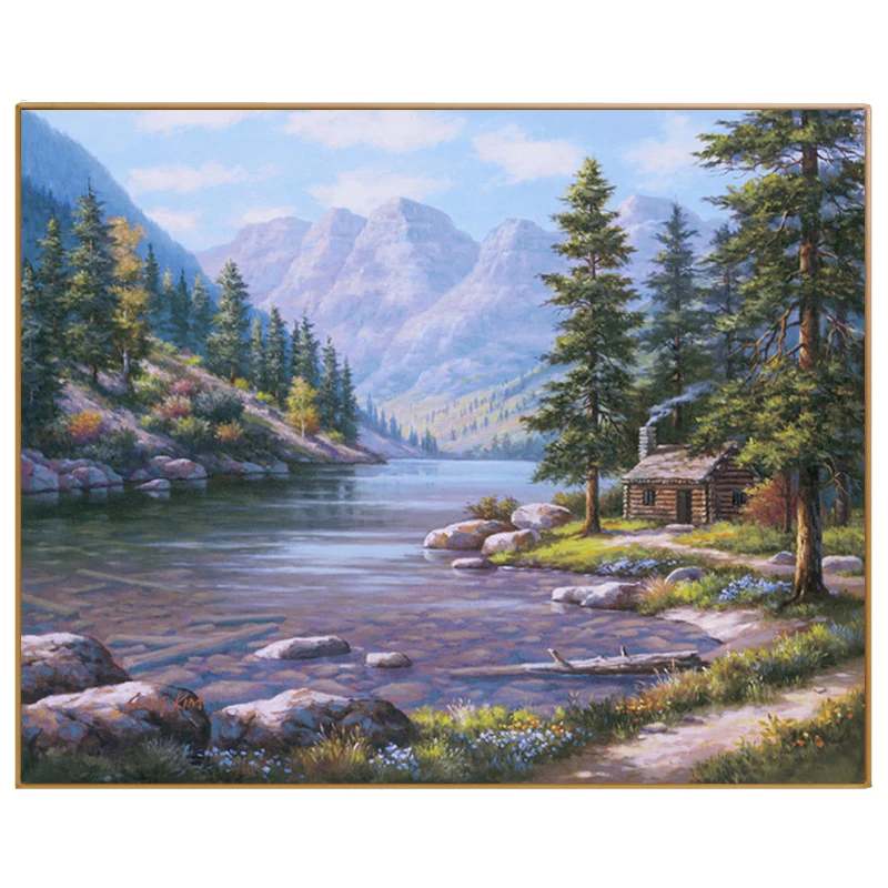 PHKV Riverside ouse картина маслом по номерам DIY цифровые картины Раскраска ручная