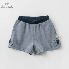 DB10471 dave bella/летние модные шорты в полоску для маленьких девочек штаны для малышей Детские бантики, повседневная одежда, 1 предмет