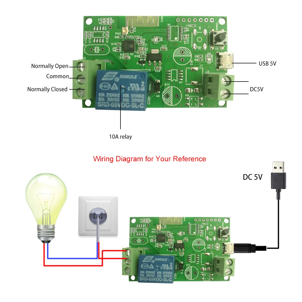 DC5V/USB5V Wifi переключатель беспроводной релейный модуль умный дом автоматизация модули дистанционное управление таймер переключатель для Alexa Google