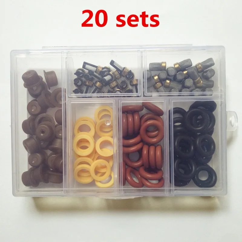 

20sets Fuel Injector Repair Kit /Rebuild Kit O rings Filters Caps For Ford Mustang 1987-03