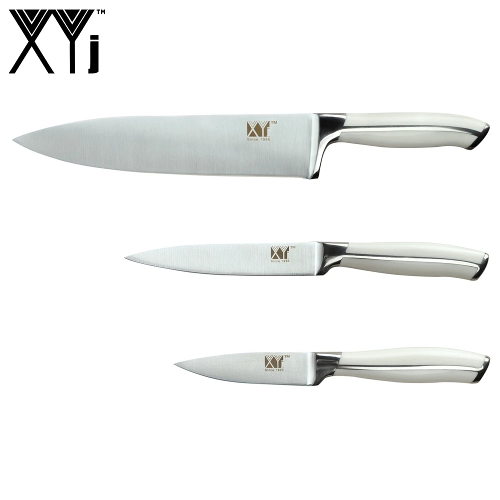 XYj Hot Global Kitchen Knives 8" Chef 5" Utility 3.5" Fruit Knife
